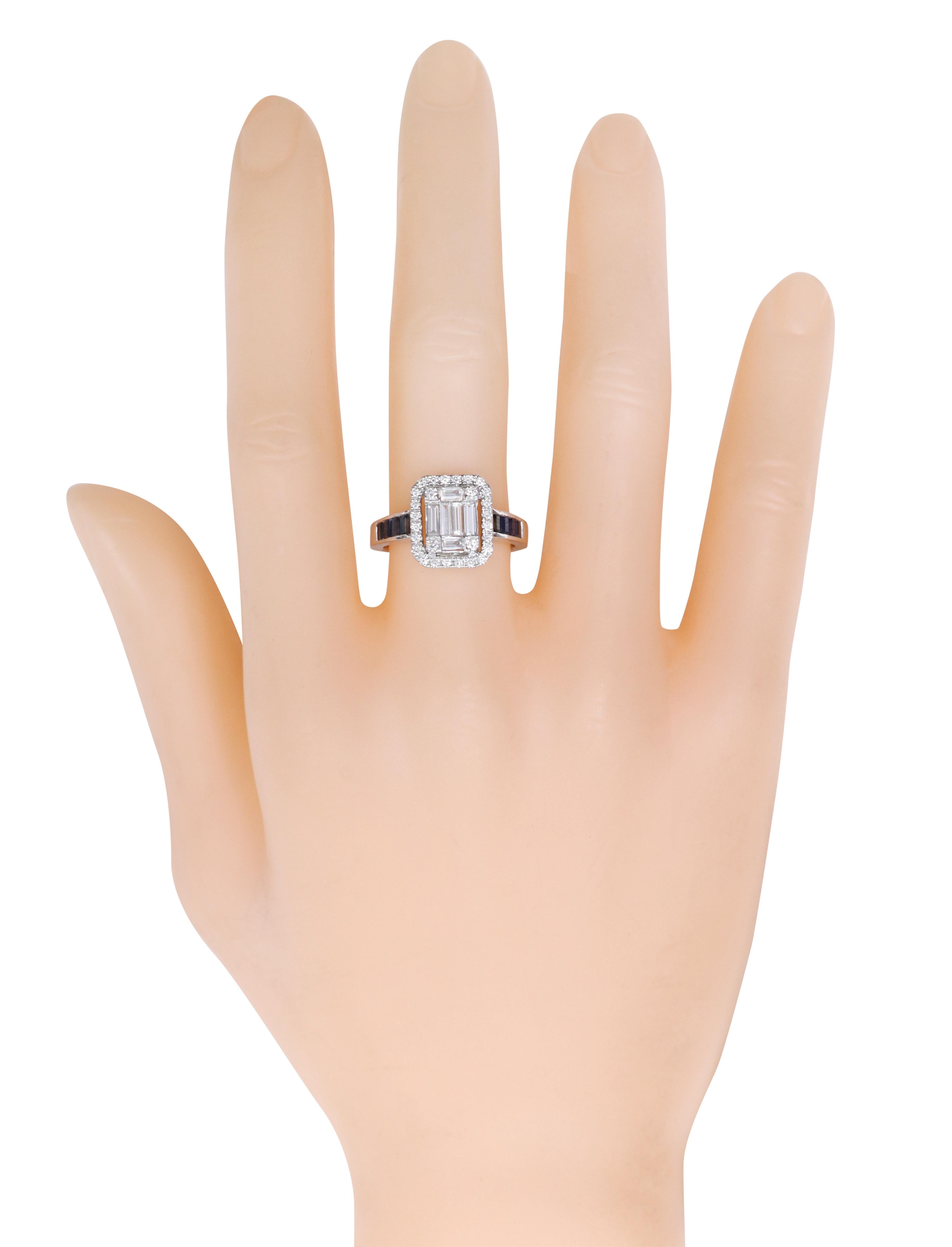 18 Karat White Gold 1.16 Carat Sapphire and Diamond Band and Cluster Ring

Charisma has a language of its own but it speaks through how you carry yourself and the way you carry yourself is always defined by the accessories and the attire you adorn.