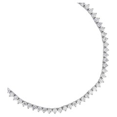 18 Karat White Gold 11.94 Cttw Diamond VS, F-G Eternity Riviera Necklace