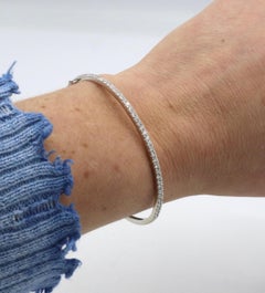 18 Karat Weißgold 1,20 Karat Naturdiamant Scharnier-Armband