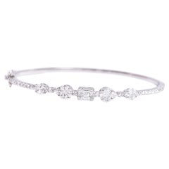 Bracciale con diamanti "Invisible-Set" in oro bianco 18 carati da 1,24 carati