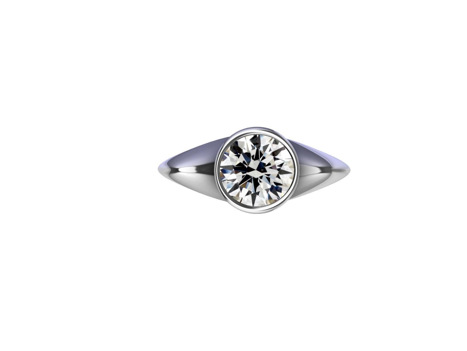 For Sale:  18 Karat White Gold 1.26 Carat GIA Diamond Sculpture Ring 3