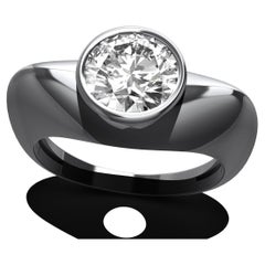 Anillo de oro blanco de 18 quilates con escultura de diamantes de 1,26 quilates GIA