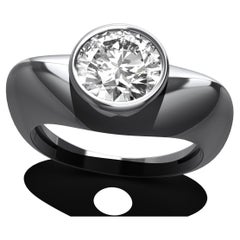 Bague sculpture en or blanc 18 carats avec diamants de 1,26 carat certifiés GIA 