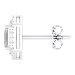 Orecchini a perno in oro bianco 18 carati con rubino solitario da 1,26 carati