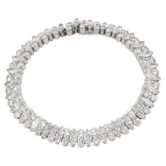 Bracciale a due file in oro bianco 18 carati con diamanti naturali da 13,00 carati