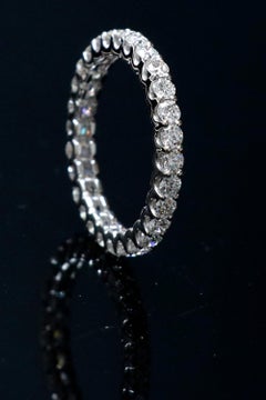 18 Karat White Gold 1.38 Carat Diamond Brilliant-Cut Eternity Full Band Ring