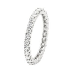 Bague d'éternité à anneau en or blanc 18 carats avec diamants taille brillant de 1,38 carat