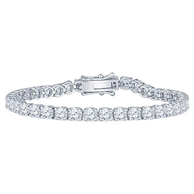 18 Karat White Gold 13ctw Round Prong Set Diamond Tennis Bracelet 