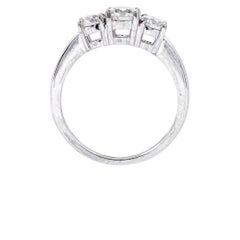 18 Karat White Gold 1.40 Carat Diamond Engagement Three-Stone Solitaire Ring