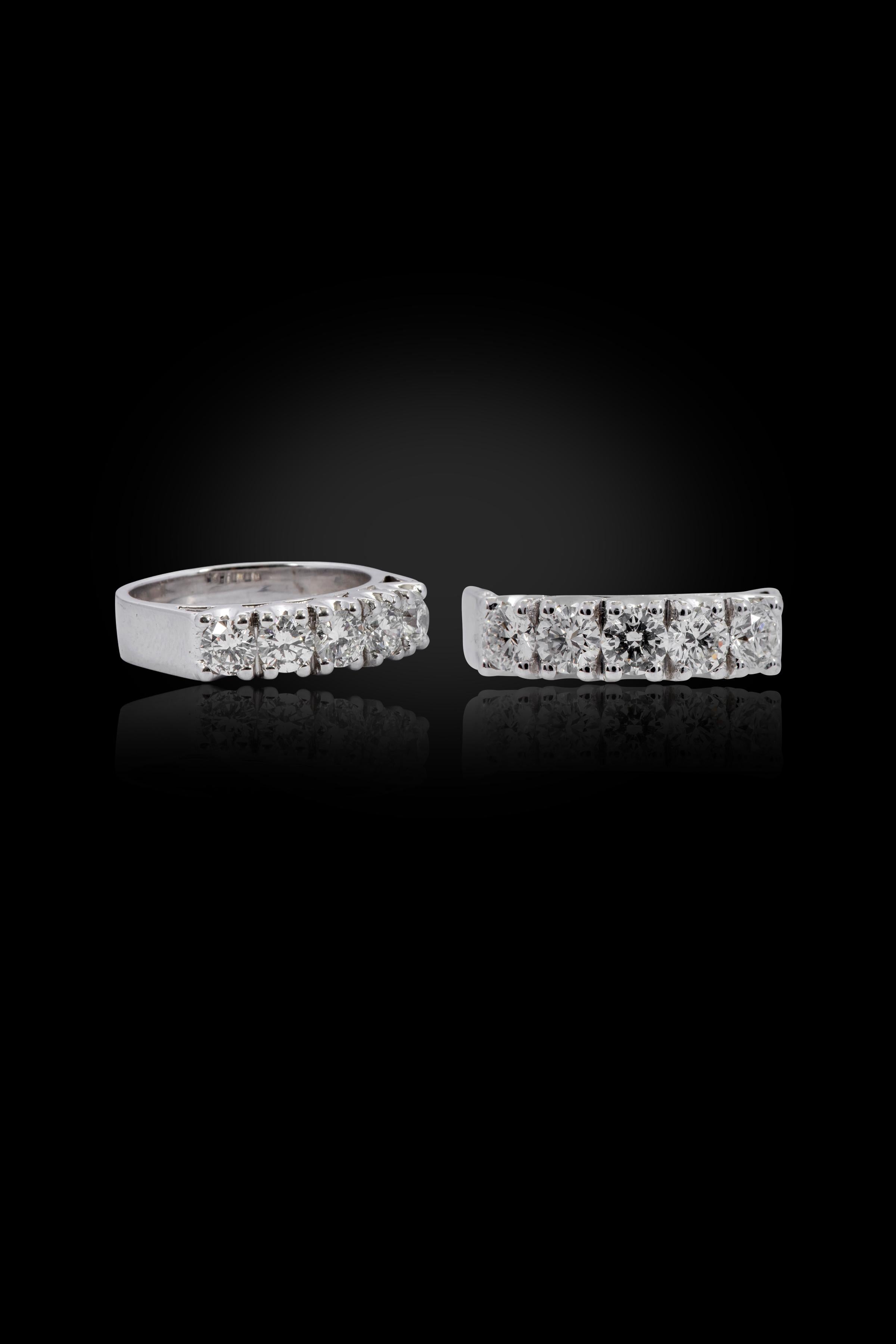 18 Karat White Gold 1.50 Carat Diamond Brilliant-Cut Eternity Band Wedding Ring For Sale 4