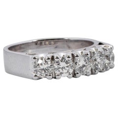 18 Karat White Gold 1.50 Carat Diamond Brilliant-Cut Eternity Band Wedding Ring