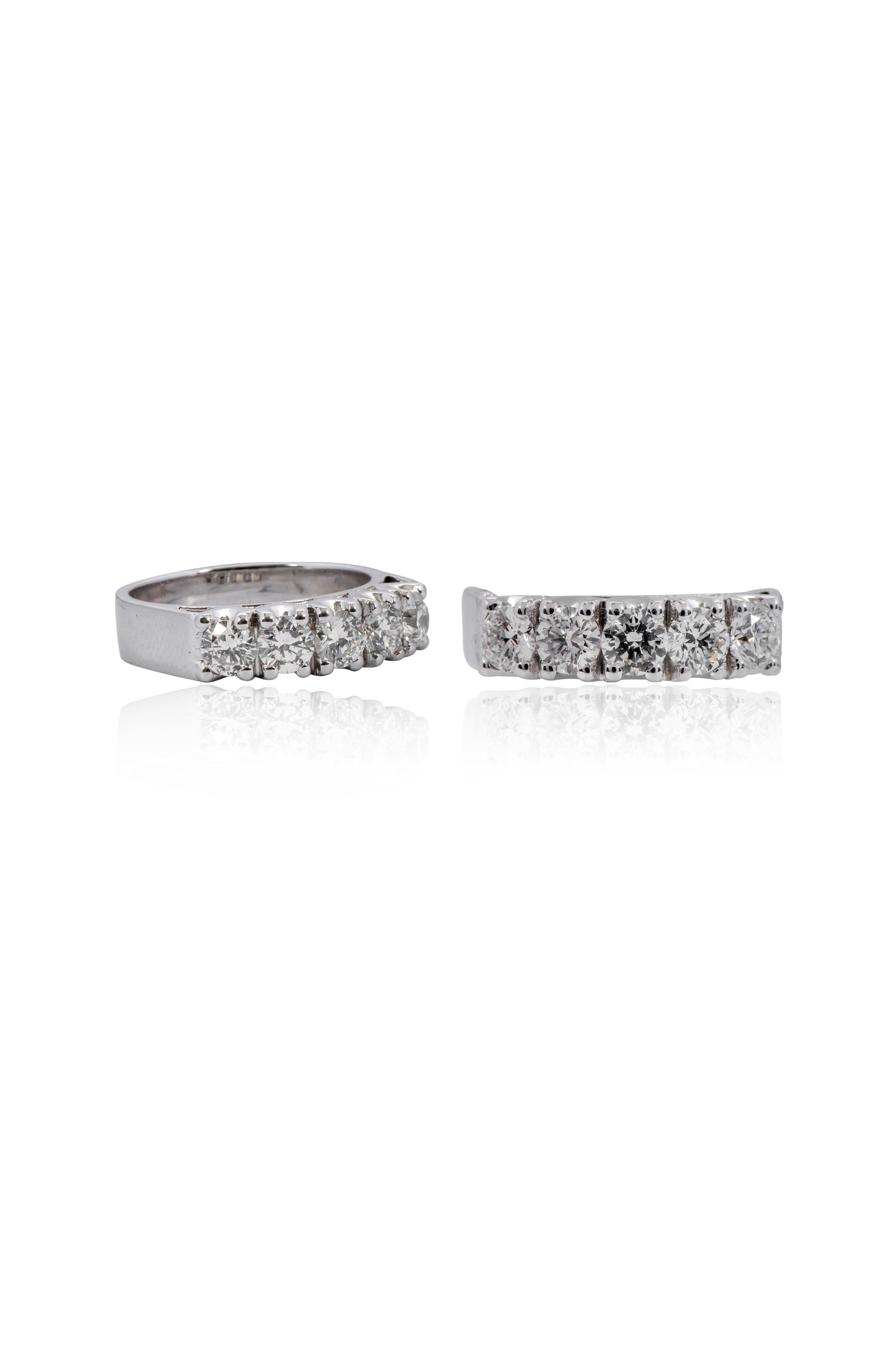 18 Karat White Gold 1.50 Carat Diamond Brilliant-Cut Eternity Band Wedding Ring For Sale 3