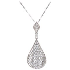18 Karat White Gold 1.50 Carat Diamond Necklace