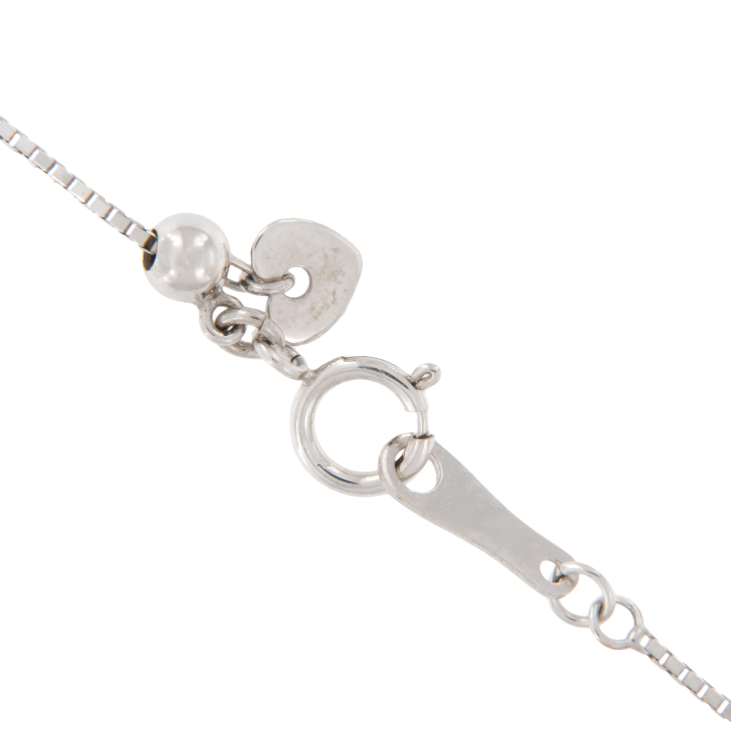 Contemporary 18 Karat White Gold 1.50 Cttw Baguette and Round Diamond Pendant Necklace For Sale