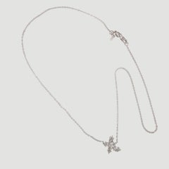18 Karat White Gold 1.50 Cttw Diamond Butterfly Necklace