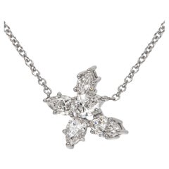 18 Karat White Gold 1.50 Cttw Diamond Butterfly Necklace