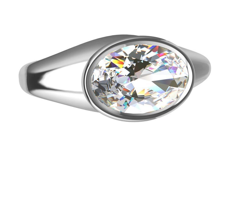 For Sale:  18 Karat White Gold 1.6 Carat GIA Diamond Sculpture Ring 4