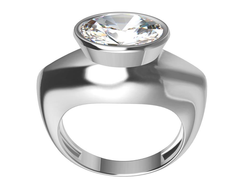 For Sale:  18 Karat White Gold 1.6 Carat GIA Diamond Sculpture Ring 6