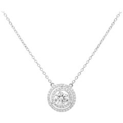 18 Karat White Gold 1.61 Carat Diamond Pendant