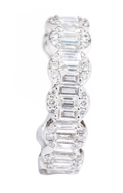 18 Karat White Gold 1.62 Carat Diamond "Invisible-Set" Eternity Band Ring