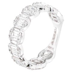 18 Karat White Gold 1.62 Carat Diamond "Invisible-Set" Eternity Band Ring