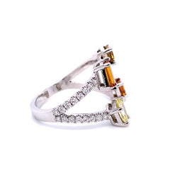 18 Karat White Gold 1.95 Carat Fancy-cut Natural Diamond Ring (Size 7)