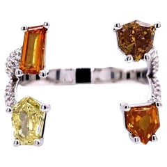 18 Karat White Gold 1.95 Carat Fancy-cut Natural Diamond Ring (Size 7)
