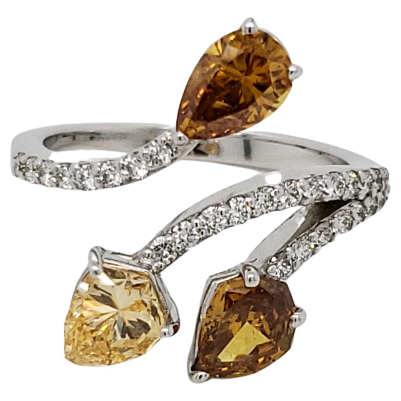 18 Karat White Gold 1.98 Carat Fancy-cut Natural Diamond Ring (Size 5.5)