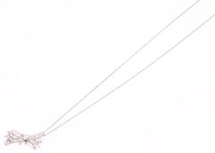 18 Karat White Gold Freeform Pendant Necklace with Diamonds