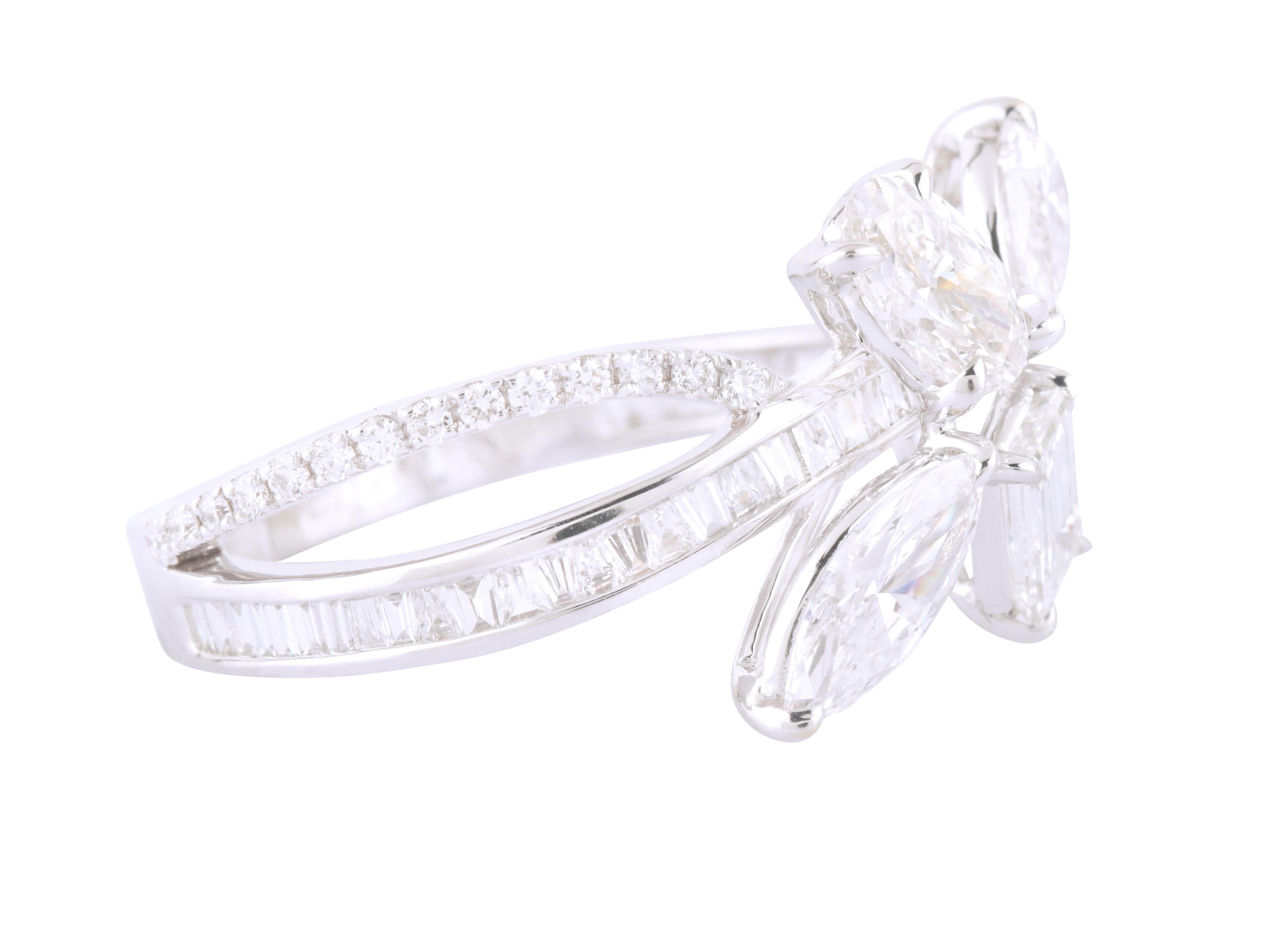 Modern 18 Karat White Gold 2.03 Carat Solitaire Fancy Diamond Ring For Sale
