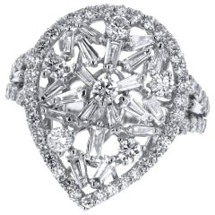 18 Karat White Gold 2.11 Carat Diamond Open Work Ring 18 Karat White Gold 2.11 Carat Diamond Open Work Ring