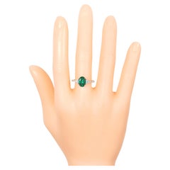 18 Karat White Gold 2.20 Carat Natural Emerald and Diamond Ring