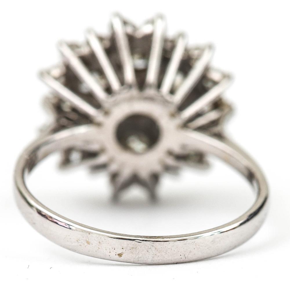 Women's 18 Karat White Gold 2.40 Carat Diamond Cluster Engagement Ring, I/J Color, VS1 
