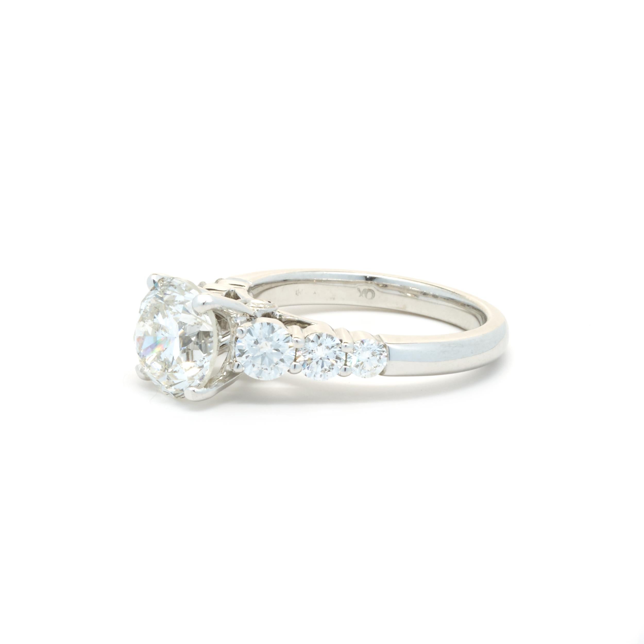 Round Cut 18 Karat White Gold 2.54ct Round Brilliant Cut Diamond Engagement Ring