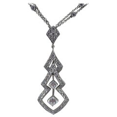 18 Karat White Gold 2.56 Carat Hearts on Fire Diamond Necklace