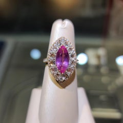 18 Karat Rose Gold 2.62 Carat No Heat Vietnam Spinel Diamond Cocktail Ring