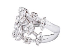 18 Karat White Gold 2.63 Carat Diamond Cocktail Half-Band Ring