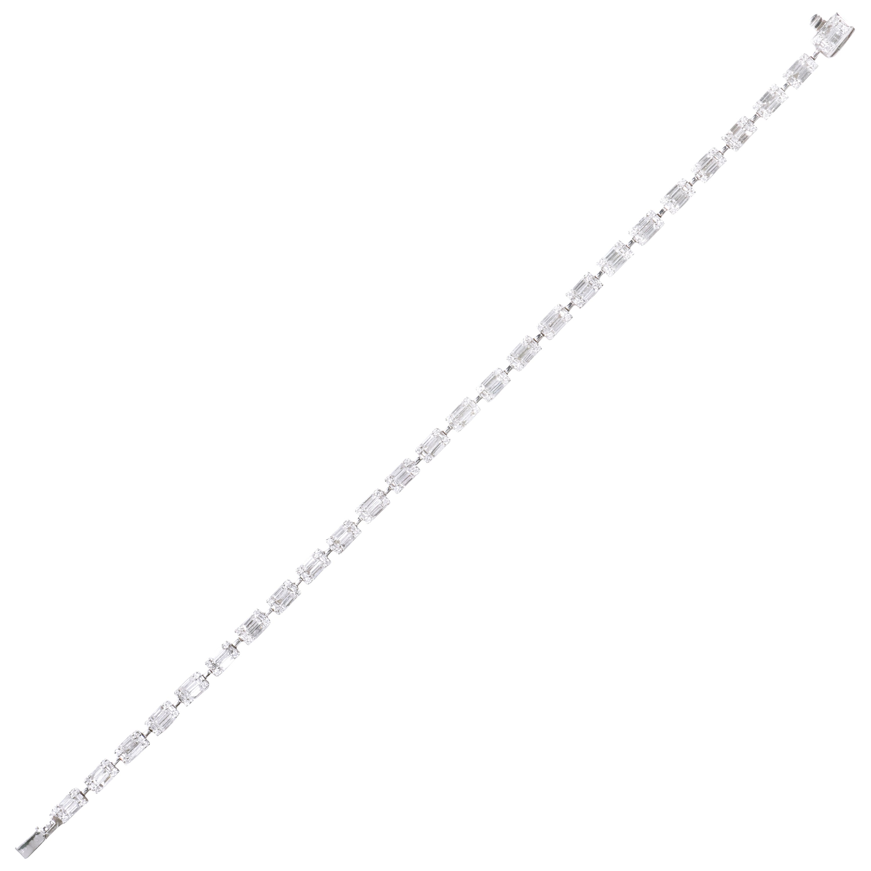 Bracciale Tennis in oro bianco 18 carati con diamanti da 2,81 carati