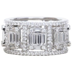 18 Karat White Gold 2.95 Carat Diamond Eternity of Love Ring