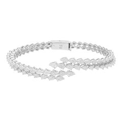 Brazalete de oro blanco de 18 quilates con diamantes naturales SI/H de 3,08 quilates
