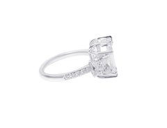 18 Karat White Gold 2.90 Carat Diamond Pie-Cut "Illusion" Engagement Ring