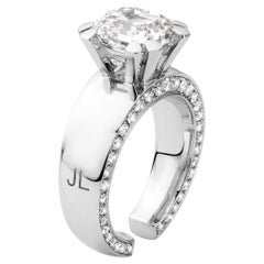 18 Karat White Gold 3, 18 Carat White Diamond Engagement Ring by Jochen Leën