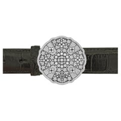 18 Karat White Gold 3.21 Cttw. Diamond Belt Buckle by CCXX Designs