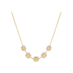 18 Karat White Gold 3.3 Karat Yellow Diamond Necklace