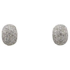 18 Karat White Gold 3.50 Carat Natural Pavé Diamond Cluster Earrings