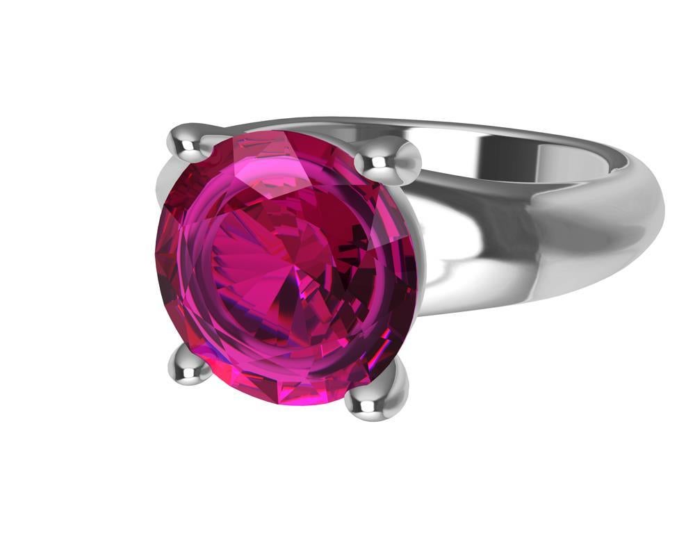 For Sale:  18 Karat White Gold 3.63 Carat  Pink Sapphire Teardrop Ring 4