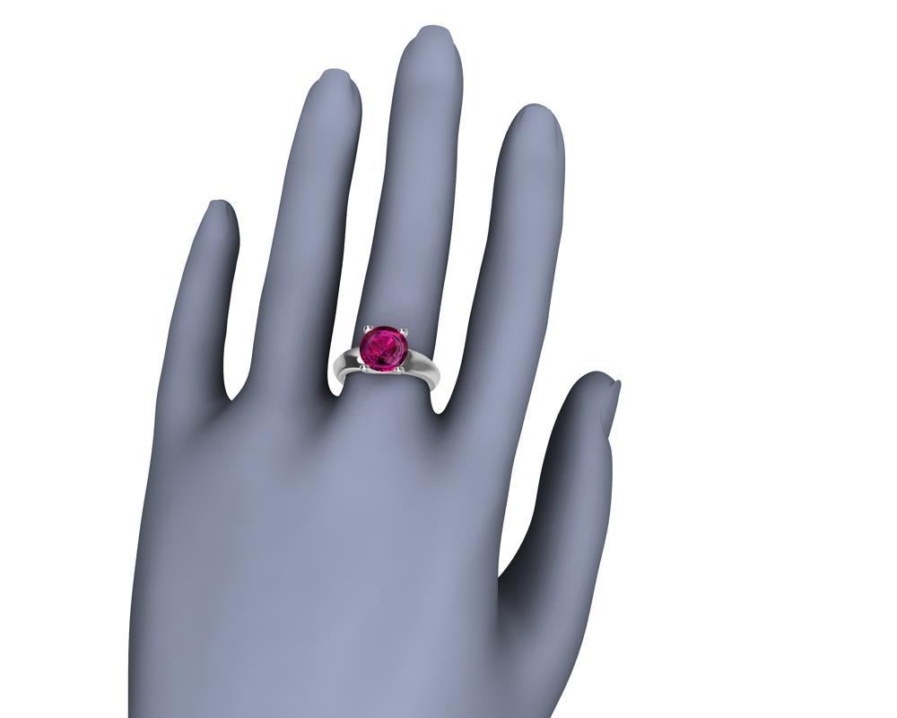 For Sale:  18 Karat White Gold 3.63 Carat  Pink Sapphire Teardrop Ring 5