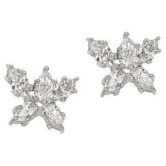 Oro bianco 18 carati 3,70 Cttw. Orecchini con diamante a farfalla