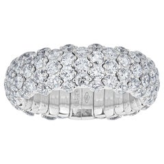 18 Karat White Gold 3.75 Carat Total Weight Round Diamond Stretch Ring