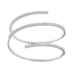 18 Karat White Gold 4.38 Cttw. Diamond Wrap Flex Bracelet